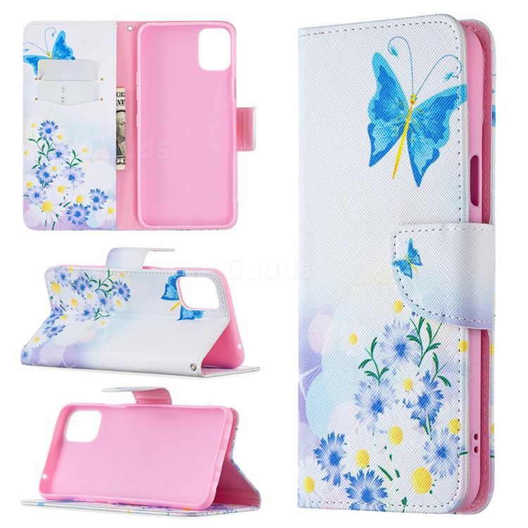 Butterflies Flowers Leather Wallet Case for LG K42