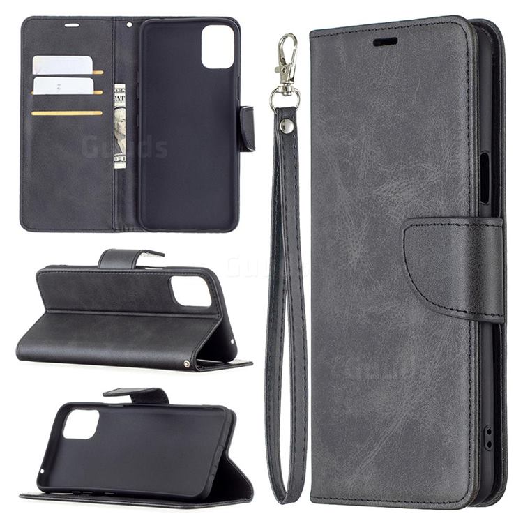 Classic Sheepskin PU Leather Phone Wallet Case for LG K42 - Black
