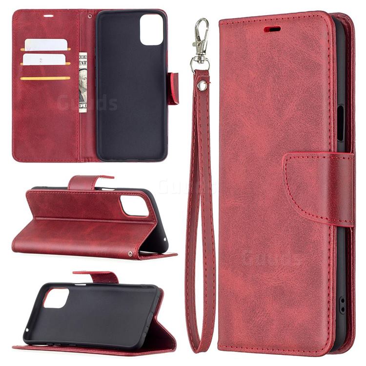 Classic Sheepskin PU Leather Phone Wallet Case for LG K42 - Red