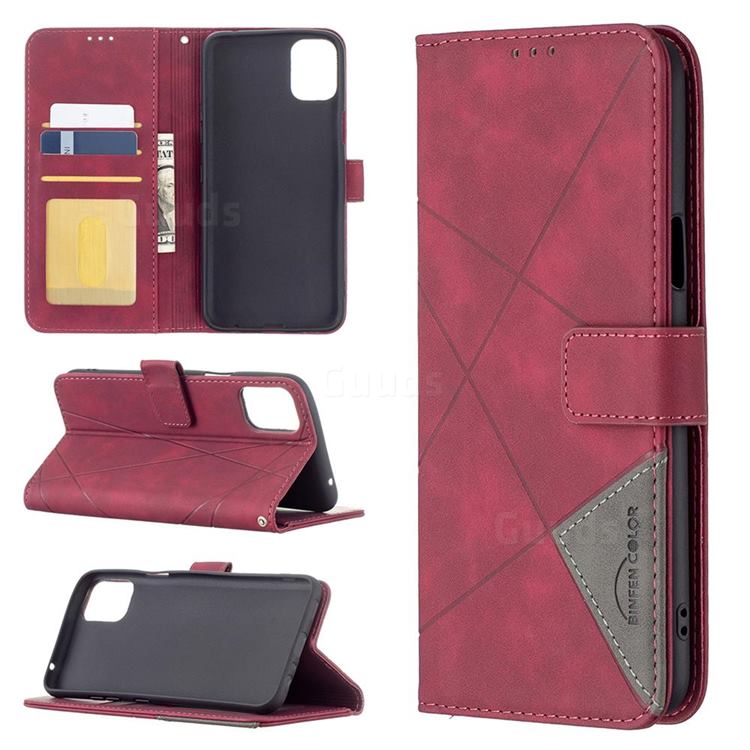 Binfen Color BF05 Prismatic Slim Wallet Flip Cover for LG K42 - Red