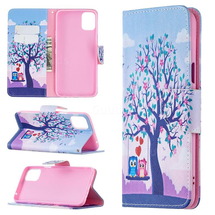 Tree and Owls Leather Wallet Case for LG K42