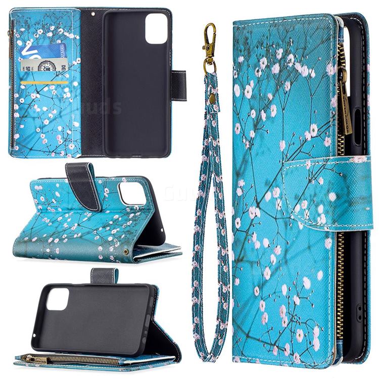 Blue Plum Binfen Color BF03 Retro Zipper Leather Wallet Phone Case for LG K42