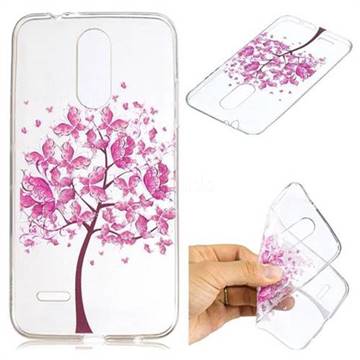 Pink Butterfly Tree Super Clear Soft TPU Back Cover for LG K4 (2017) M160 Phoenix3 Fortune