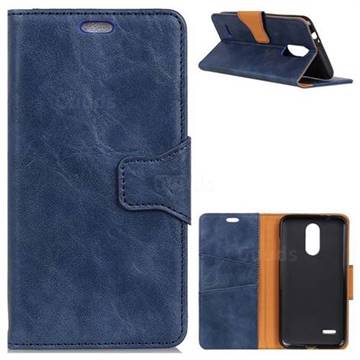 MURREN Luxury Crazy Horse PU Leather Wallet Phone Case for LG K4 (2017) M160 Phoenix3 Fortune - Blue