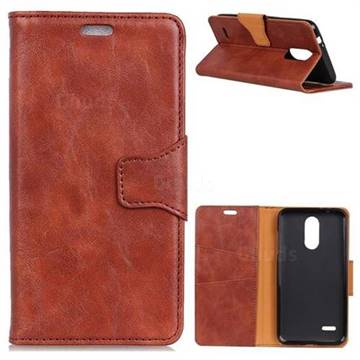 MURREN Luxury Crazy Horse PU Leather Wallet Phone Case for LG K4 (2017) M160 Phoenix3 Fortune - Brown