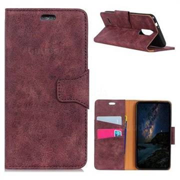 MURREN Luxury Retro Classic PU Leather Wallet Phone Case for LG K4 (2017) M160 Phoenix3 Fortune - Purple