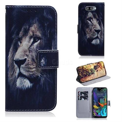 Lion Face PU Leather Wallet Case for LG K50
