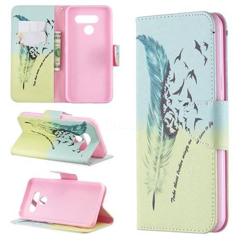 Feather Bird Leather Wallet Case for LG K50