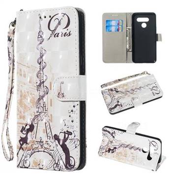 Tower Couple 3D Painted Leather Wallet Phone Case for LG K50