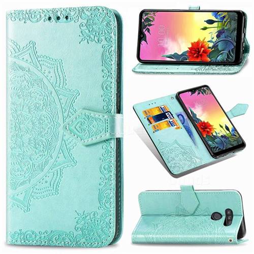 Embossing Imprint Mandala Flower Leather Wallet Case for LG K50S - Green
