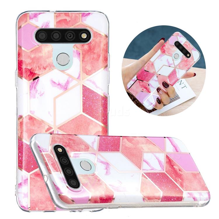 Cherry Glitter Painted Marble Electroplating Protective Case for LG K51