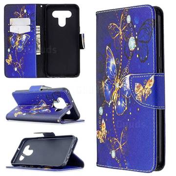 Purple Butterfly Leather Wallet Case for LG K51
