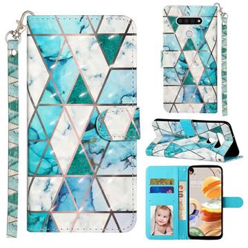 Stitching Marble 3D Leather Phone Holster Wallet Case for LG K51