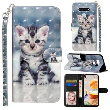 Kitten Cat 3D Leather Phone Holster Wallet Case for LG K51