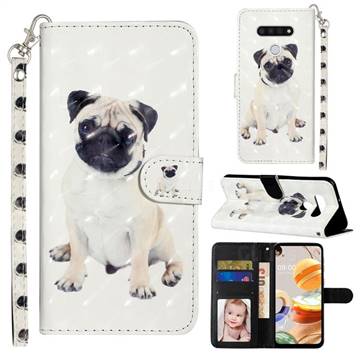 Pug Dog 3D Leather Phone Holster Wallet Case for LG K51
