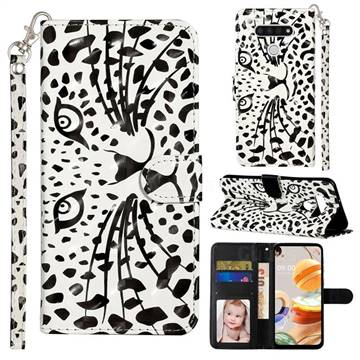 Leopard Panther 3D Leather Phone Holster Wallet Case for LG K51