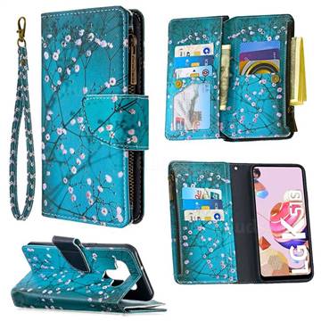 Blue Plum Binfen Color BF03 Retro Zipper Leather Wallet Phone Case for LG K51