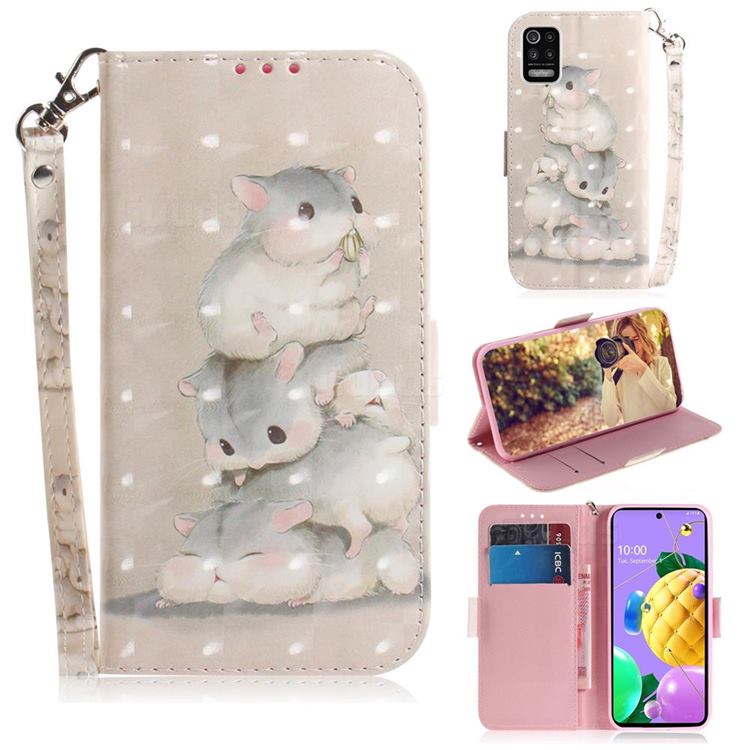 Three Squirrels 3D Painted Leather Wallet Phone Case for LG K52 K62 Q52
