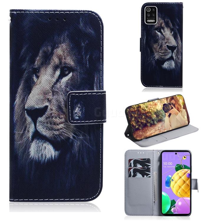 Lion Face PU Leather Wallet Case for LG K52 K62 Q52