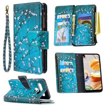 Blue Plum Binfen Color BF03 Retro Zipper Leather Wallet Phone Case for LG K61
