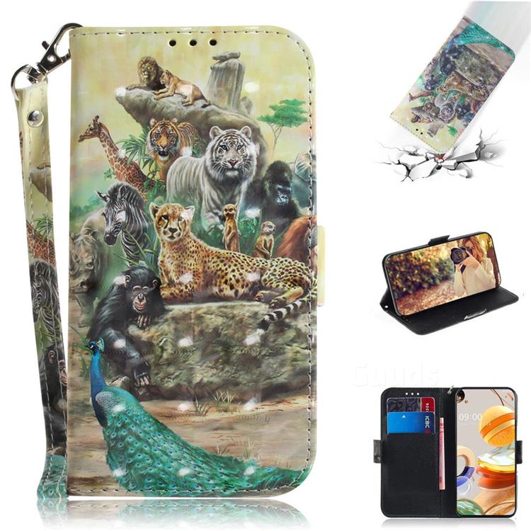 Beast Zoo 3D Painted Leather Wallet Phone Case for LG K61