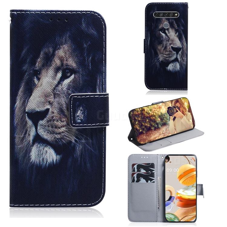 Lion Face PU Leather Wallet Case for LG K61