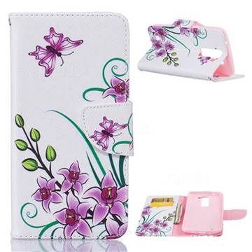 Pink Butterfly Leather Wallet Case for LG K7 X210 X210DS MS330 LS675
