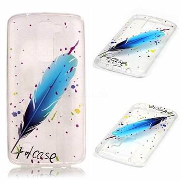 Blue Feathers High Transparent Soft TPU Back Cover for LG K8