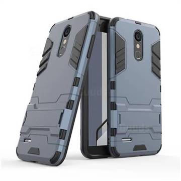 Armor Premium Tactical Grip Kickstand Shockproof Dual Layer Rugged Hard Cover for LG K8 - Navy