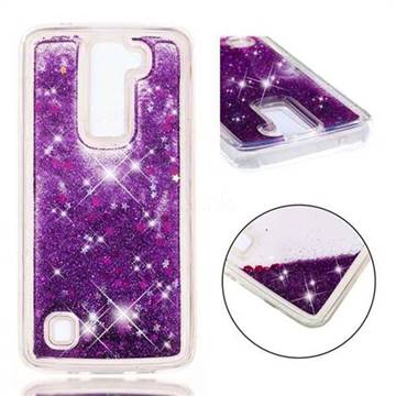 Dynamic Liquid Glitter Quicksand Sequins TPU Phone Case for LG K8 - Purple