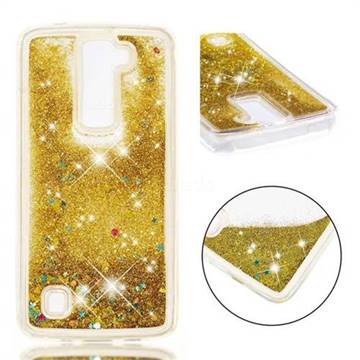 Dynamic Liquid Glitter Quicksand Sequins TPU Phone Case for LG K8 - Golden