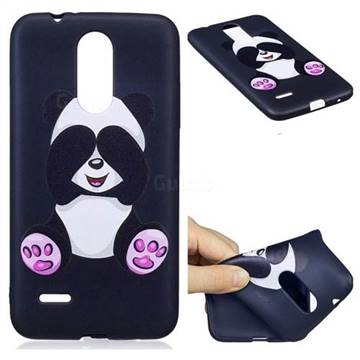 Lovely Panda 3D Embossed Relief Black Soft Back Cover for LG K8 2017 M200N EU Version (5.0 inch)