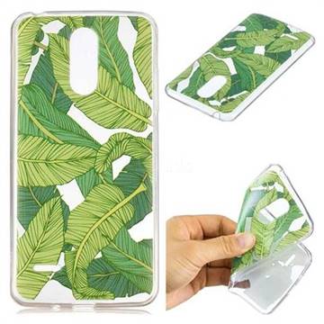 Banana Green Leaves Super Clear Soft TPU Back Cover for LG K8 2017 M200N EU Version (5.0 inch)