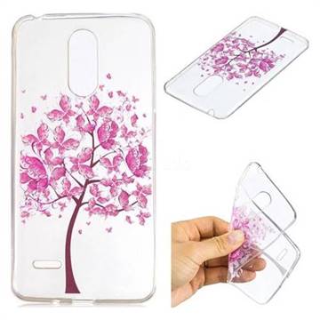 Pink Butterfly Tree Super Clear Soft TPU Back Cover for LG K8 2017 M200N EU Version (5.0 inch)