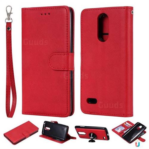 Retro Greek Detachable Magnetic PU Leather Wallet Phone Case for LG K8 2017 M200N EU Version (5.0 inch) - Red
