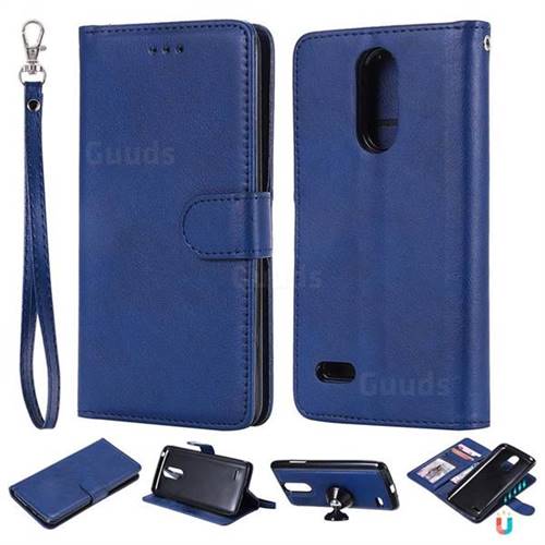 Retro Greek Detachable Magnetic PU Leather Wallet Phone Case for LG K8 2017 M200N EU Version (5.0 inch) - Blue
