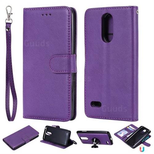 Retro Greek Detachable Magnetic PU Leather Wallet Phone Case for LG K8 2017 M200N EU Version (5.0 inch) - Purple