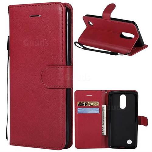Retro Greek Classic Smooth PU Leather Wallet Phone Case for LG K8 2017 US215 American version LV3 MS210 - Red