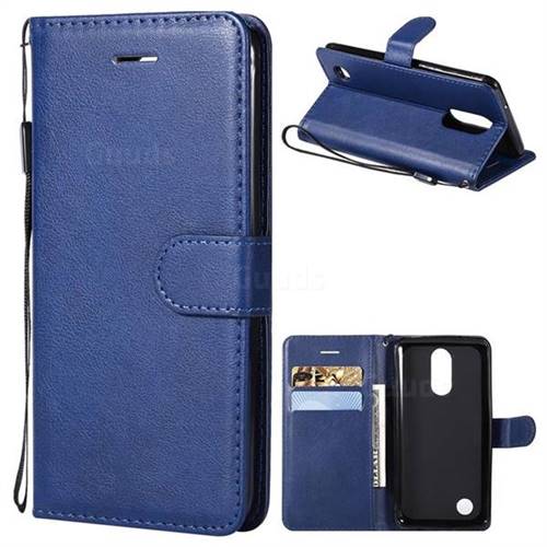 Retro Greek Classic Smooth PU Leather Wallet Phone Case for LG K8 2017 US215 American version LV3 MS210 - Blue