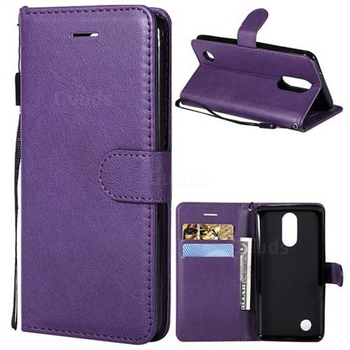 Retro Greek Classic Smooth PU Leather Wallet Phone Case for LG K8 2017 US215 American version LV3 MS210 - Purple