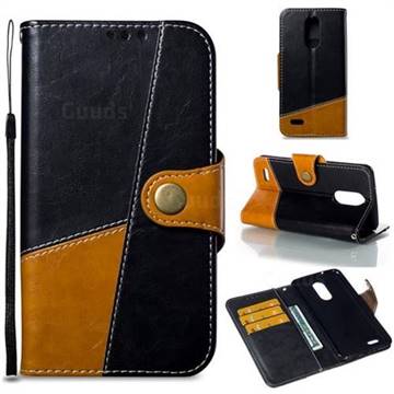 Retro Magnetic Stitching Wallet Flip Cover for LG K8 2017 US215 American version LV3 MS210 - Black