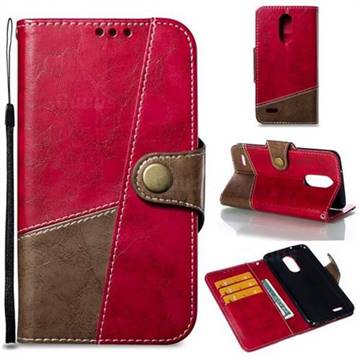 Retro Magnetic Stitching Wallet Flip Cover for LG K8 2017 US215 American version LV3 MS210 - Rose Red