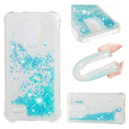 Dynamic Liquid Glitter Sand Quicksand TPU Case for LG K8 (2018) / LG K9 - Silver Blue Star