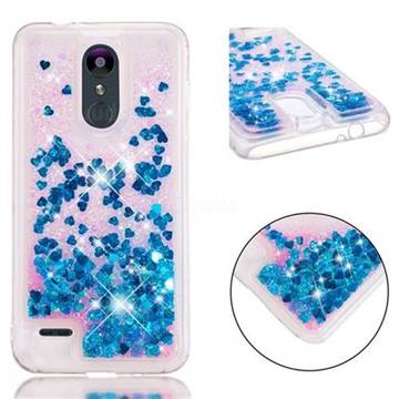 Dynamic Liquid Glitter Quicksand Sequins TPU Phone Case for LG K8 (2018) / LG K9 - Blue