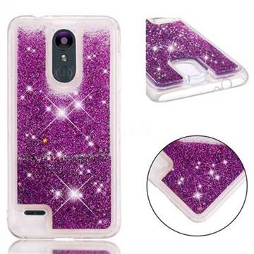 Dynamic Liquid Glitter Quicksand Sequins TPU Phone Case for LG K8 (2018) / LG K9 - Purple