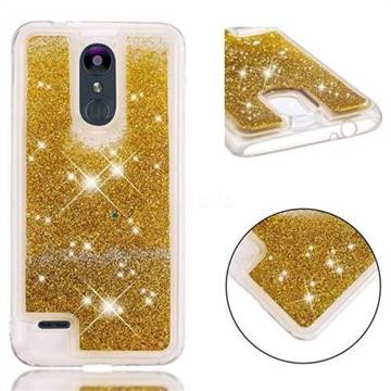 Dynamic Liquid Glitter Quicksand Sequins TPU Phone Case for LG K8 (2018) / LG K9 - Golden