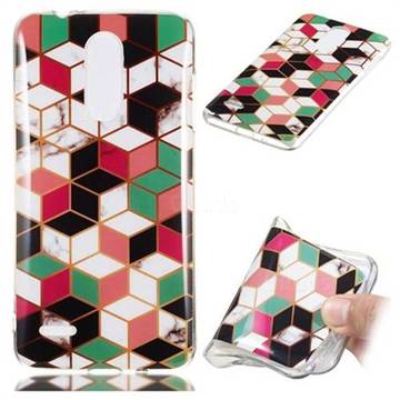 Three-dimensional Square Soft TPU Marble Pattern Phone Case for LG K8 (2018)