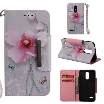 Pearl Flower Big Metal Buckle PU Leather Wallet Phone Case for LG K8 (2018) / LG K9