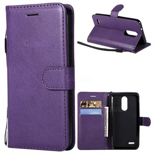 Retro Greek Classic Smooth PU Leather Wallet Phone Case for LG K8 (2018) / LG K9 - Purple