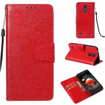 Retro Phantom Smooth PU Leather Wallet Holster Case for LG K8 (2018) - Red